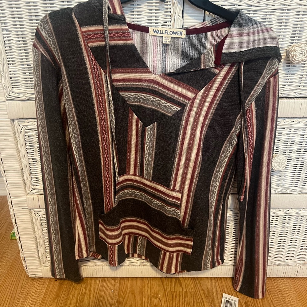 Wallflower long sleeve hooded tee brand new